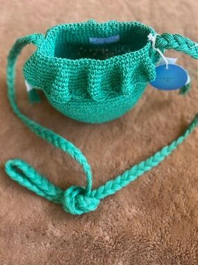 RHODE Braided Knit Eco Friendly Crossbody Bag - Green NWT